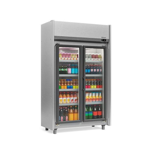 Expositor Vertical 2 Portas Tipo Inox GEAS2P 4 Prateleiras 220v Gelopar