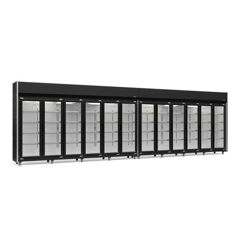 Expositor 12 Portas Preto GEAS12P 4 Prateleiras 220v Gelopar