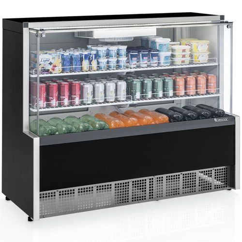 Vitrine Refrigerada Ar Forçado com Vidros Aquecidos GPFA140A Preto Gelopar 220V