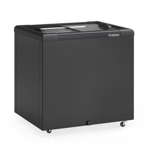 Freezer Plano Vidro Reto Deslizante 210L GHD200LB All Black Gelopar 220V