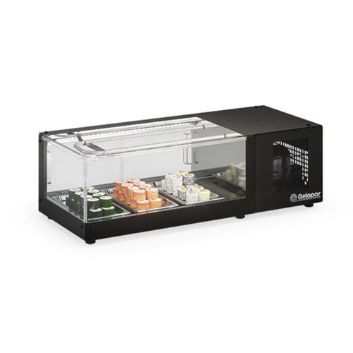 Vitrine Refrigerada de Bancada sem Bandejas GVRS100 Preta Gelopar 220V