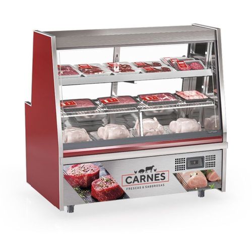 Balcão de Frios e Avícola  Aquecido 1,5MT GRTA150A Vermelho Gelopar 220V