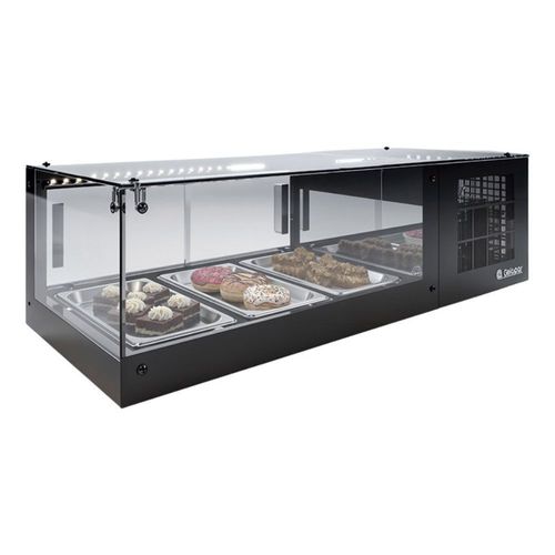 Vitrine Refrigerada de Bancada sem Bandejas com Termostato GVRS100T Preta Gelopar 220V