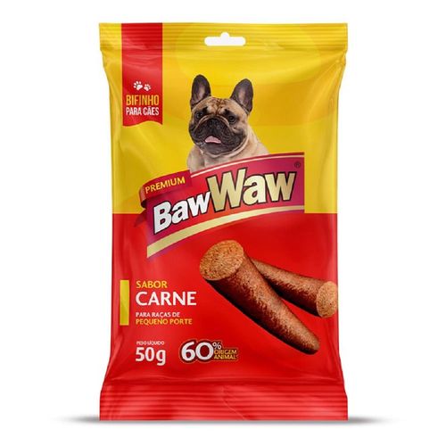 Petisco Baw Waw Cão Pequeno Bifinho Carne 50g