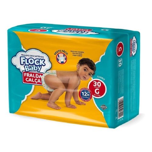 Fralda Flock Baby Calça G 30 Unidades