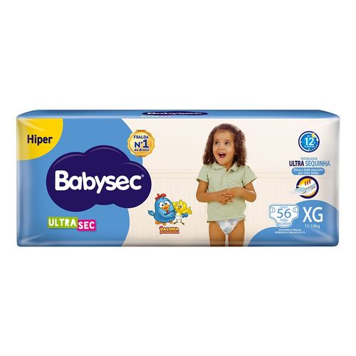 Fralda Descartável Babysec Ultrasec Hiper Galinha Pintadinha XG 56 Unidades