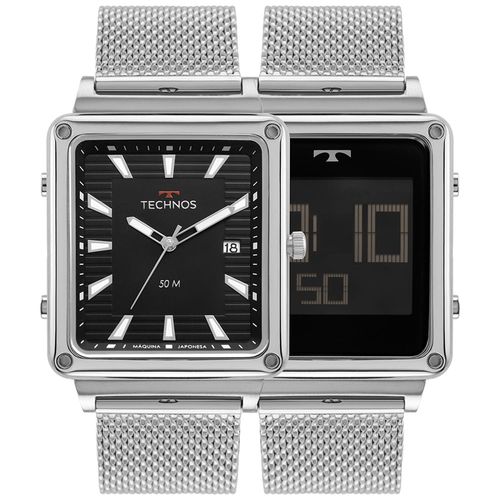 Relógio Technos Masculino Curvas Digiana Prata - 1S13CW/1P 1S13CW/1P