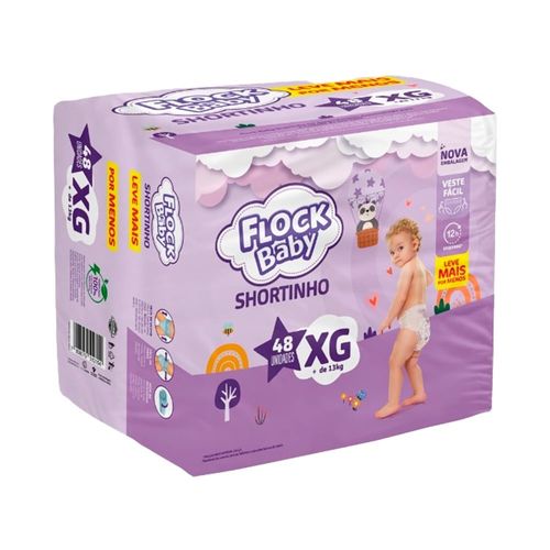 Fralda Descartável Flock Baby Shortinho XG 48 Unidades