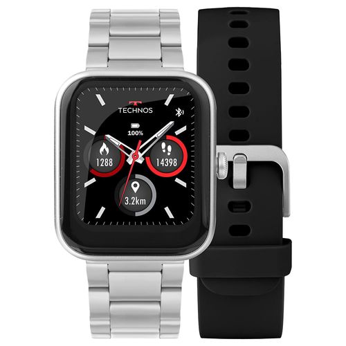 Smartwatch Technos Connect MAX Prata - TMAXAM/8K TMAXAM/8K