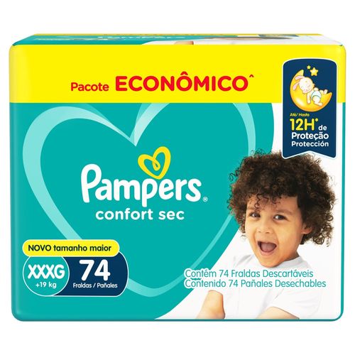 Fralda Descartável Pampers Confort Sec Max XXXG 74 Unidades