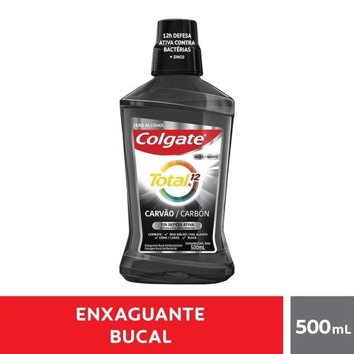 Enxaguante Bucal Sem Álcool Colgate Total 12 Carvão 500ml