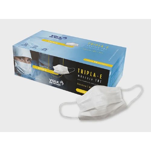 Máscara Descartável Volk TNT Tripla-E Branca 50 Unidades