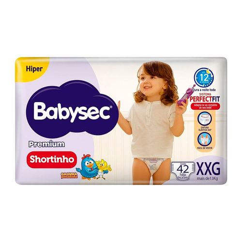 Fralda Babysec Premium Shortinho Hiper XXG 42 Unidades Fralda Babysec Premium Shortinho Hiper Tamanho XXG 42 Unidades