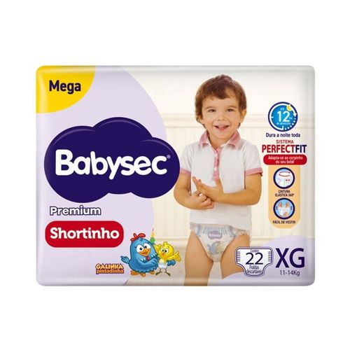 Fralda Babysec Premium Shortinho Mega XG 22 Unidades