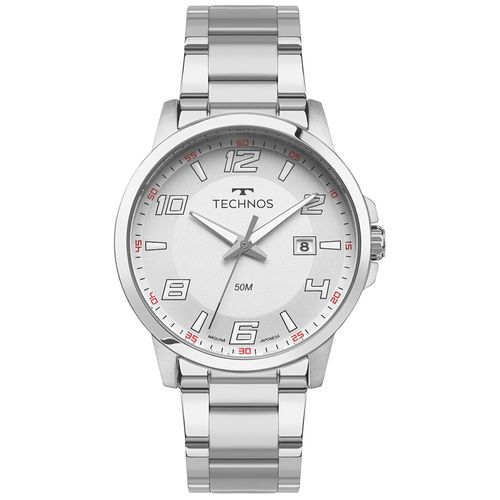 Relógio Technos Masculino Racer Prata - 2315LAT/1K Relógio Technos Masculino Racer Basico Prata - 2315LAT/1K