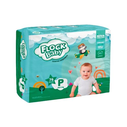 Fralda Descartável Flock Baby Sempre Sequinha Hiper P 76 Unidades