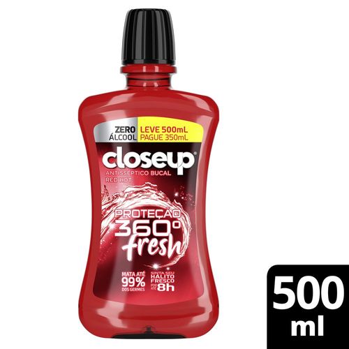 Antisséptico Bucal Closeup Red Hot sem Álcool 500ml