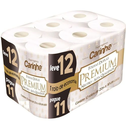 Papel Higiênico Carinho Premium Leve12 e Pague11 20m