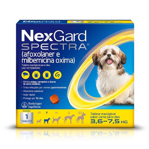 NexGard Spectra Cães de 3,6 a 7,5kg 1 Tablete