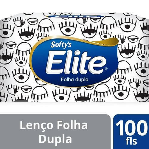 Lenço De Papel Folha Dupla Elite Softy's Máxima Suavidade 100 Unidades