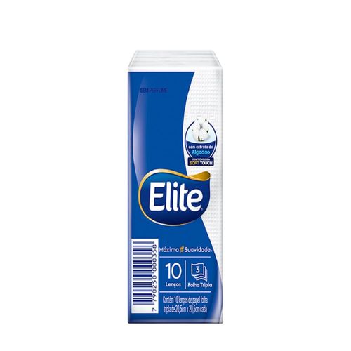 Lenço de Papel Elite Softys Bolso 10 Unidades