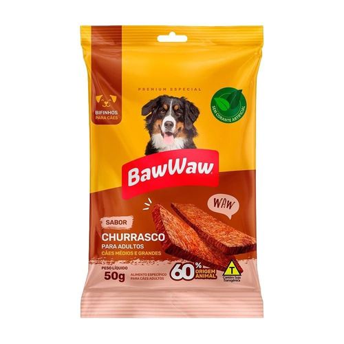 Bifinho Baw Waw Para Cães Sabor Churrasco 50g
