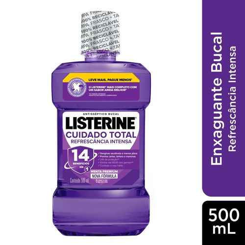 Listerine Cuidado Total 14 Benefícios em 1 Enxaguante Bucal, 500mL