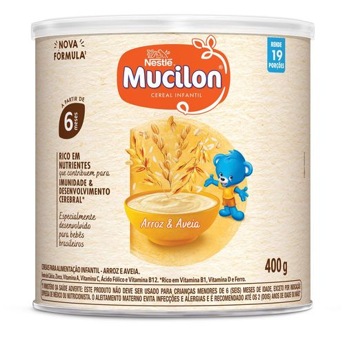 Cereal Infantil Mucilon Arroz e Aveia 400g