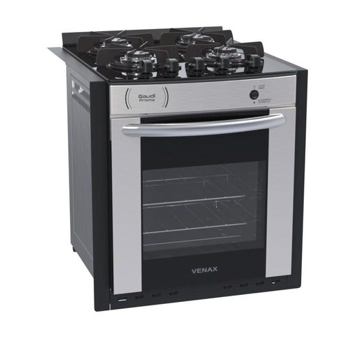 Fogão Embutir Venax Gaudi Prisma 4b GLP Inox