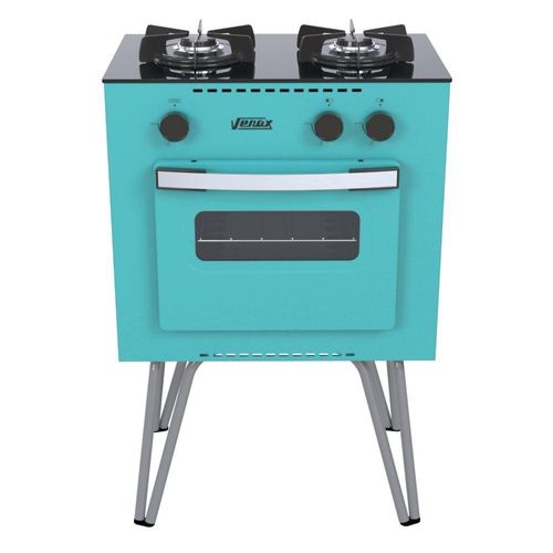 Fogão Portátil Venax Mini Cook 2 Bocas a Gás Verde