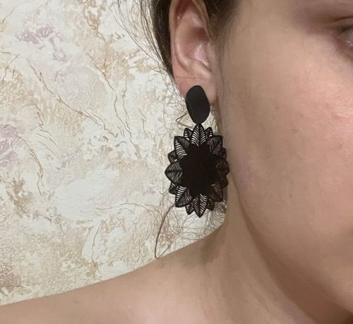 Brinco Festa Feminino Delicado Arabesco Mandala Hipi Chic