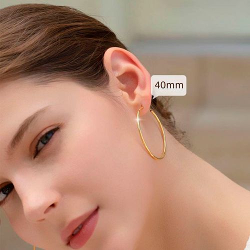 Brinco Argola Grande Maxi Festa Dourado Femininos Delic 40mm