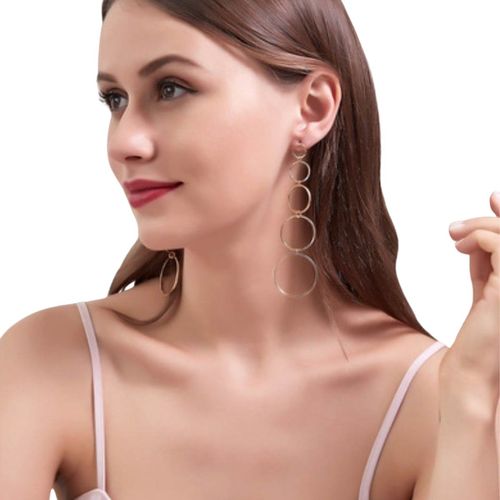 Brinco Argola Grande Maxi Festa Dourado Femininos 5 Argolas