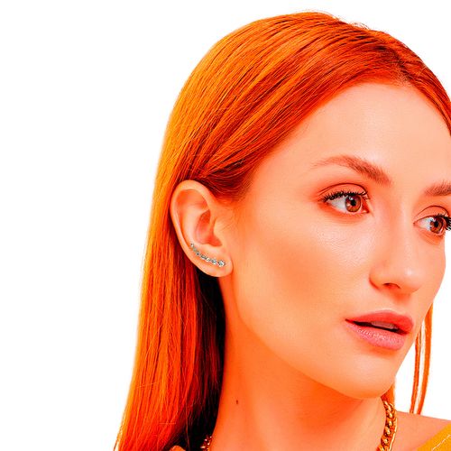 Brinco Festa Feminino Delicado Pérola Ear Cuff Strass O Par