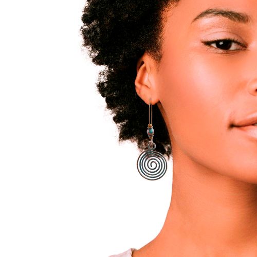 Brinco Feminino Delicado Folha Dangle Vintage Mandal Espiral