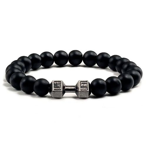 Pulseira Halteres Bolinha Fosco Live Pedra Descolado Hippie