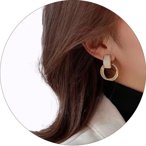 Brincos Feminino Redondo Dourado Luxo Sofisticado Festas