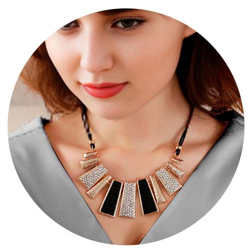 Colar Feminino Vintage Jóias Boho Acessórios Luxo Brilho