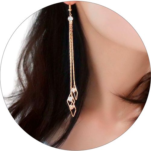 Brincos Mulheres Longo Luxo Strass Brilho Festas Casamento