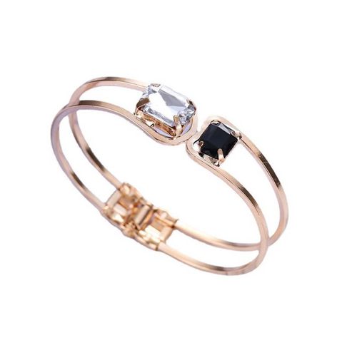 Pulseira Bracelete Strass Prateada Noiva Festa 15 Anos