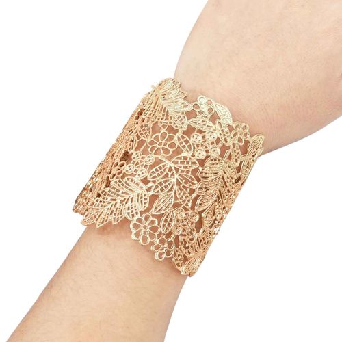 Pulseira Bracelete Folhas Dourada Festa Noivas Luxo