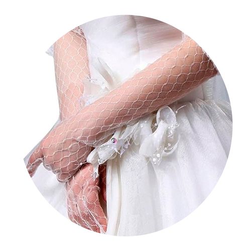 Luva Noiva Debutante De Renda Casamento 1 Par luxo Festa Deli