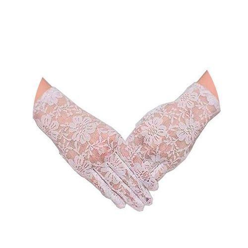 Luva Festa Debutante De Renda Casamento 1 Par Luxo flor branca