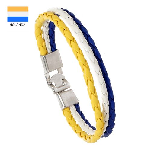 Pulseira de Material Sintético Trançado Unissex Países