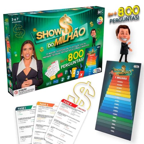 Jogo Show do Milhão de Tabuleiro sbt Mais de 800 Perguntas