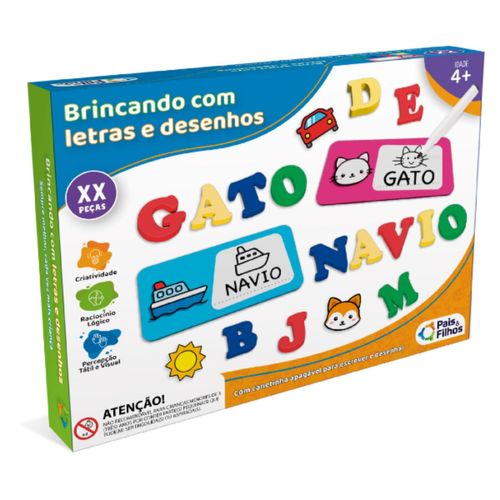 Brinquedo Educativo Letras Figuras Coloridas Infantil 102 pc