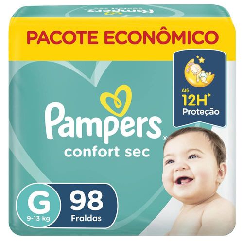 Fraldas Pampers Confort Sec Max G 98 Unidades