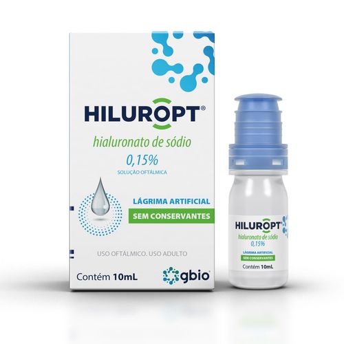 Hiluropt Hialuronato de Sódio 0,15% Solução Oftálmica 10ml