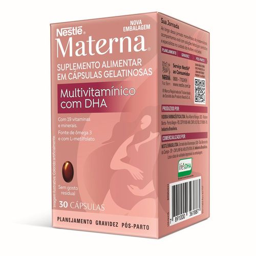 Suplemento Alimentar Materna Multivitamínico Com DHA 30 Cápsulas