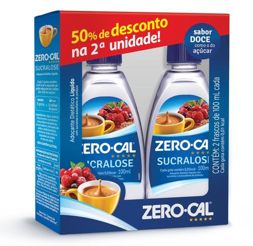 Adoçante Zero Cal Sucralose Líquido 2 Unidades 100ml
